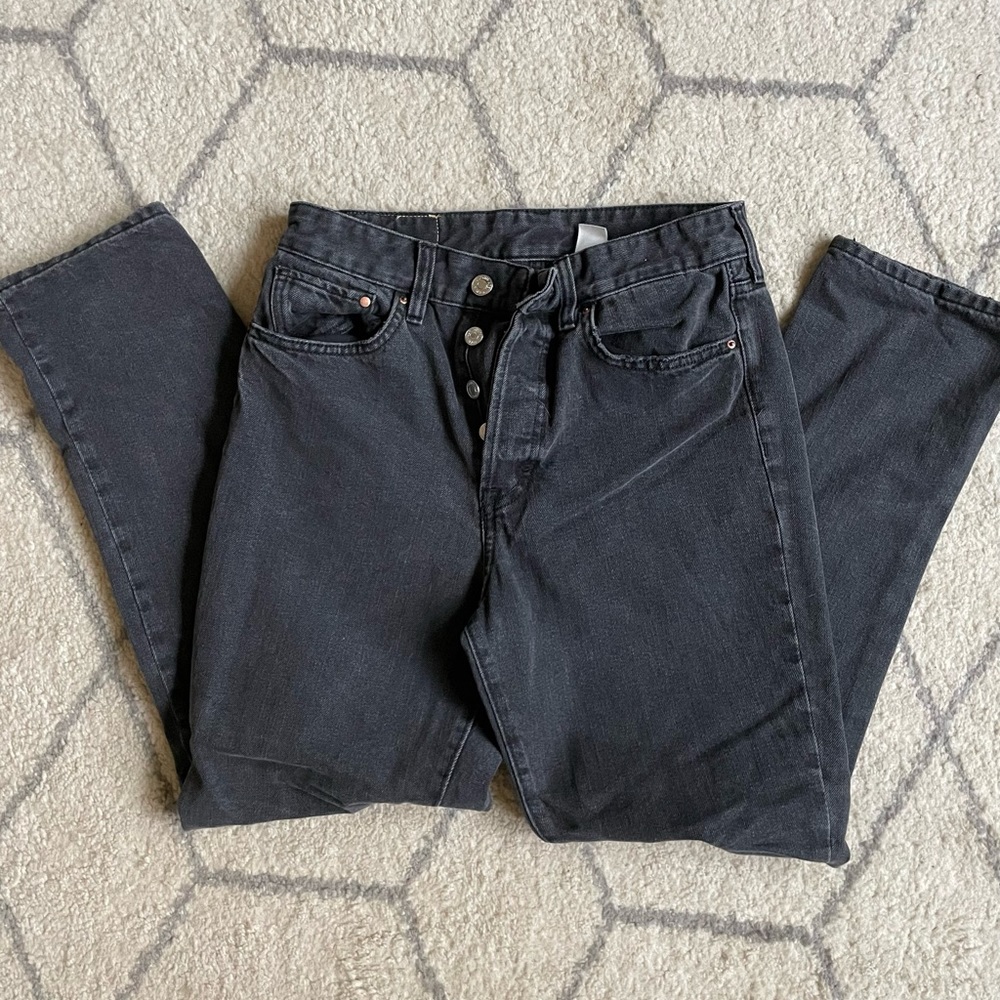 H&M, vintage high rise button fly jeans